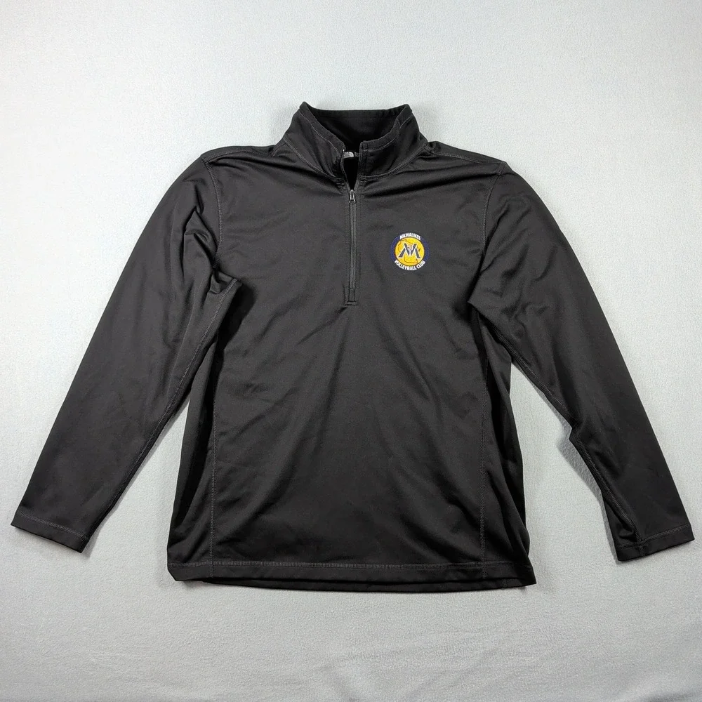 The North Face Pullover Men's L Black 1/4 Zip Athletic Milwaukee Volleyball Club