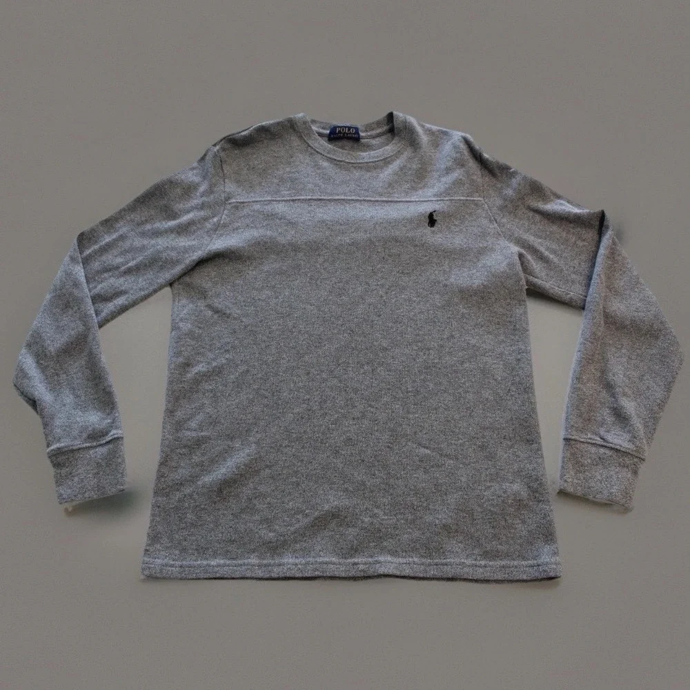 Polo Ralph Lauren Men's‎ Sweater Gray Crew Neck 100% Cotton Size M