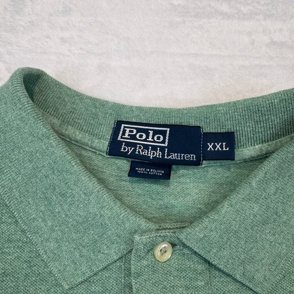 Polo Ralph Lauren Mens XXL Green Pique Short Sleeve Pony Logo Polo Shirt