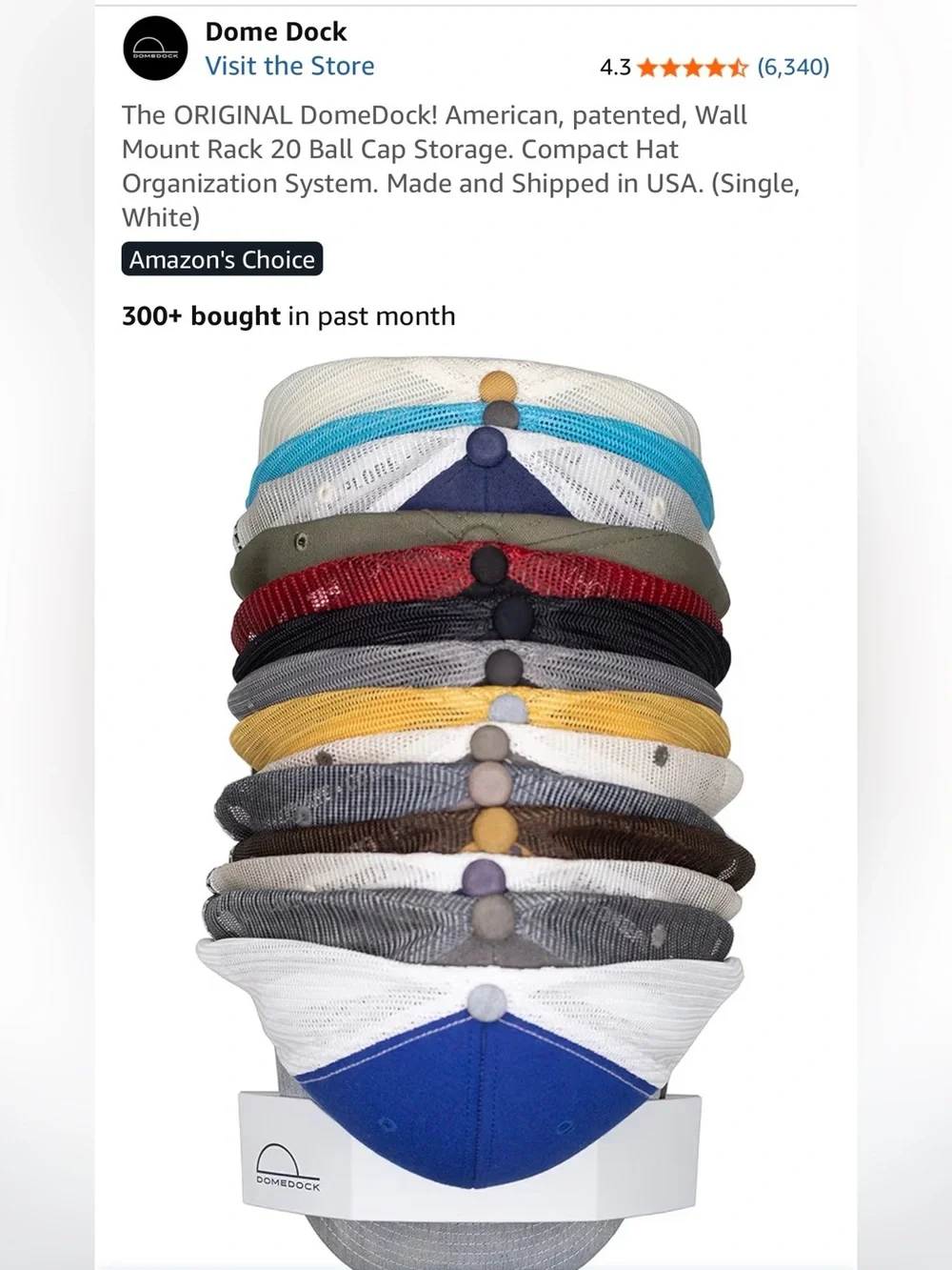 Dome Dock Hat Organizer