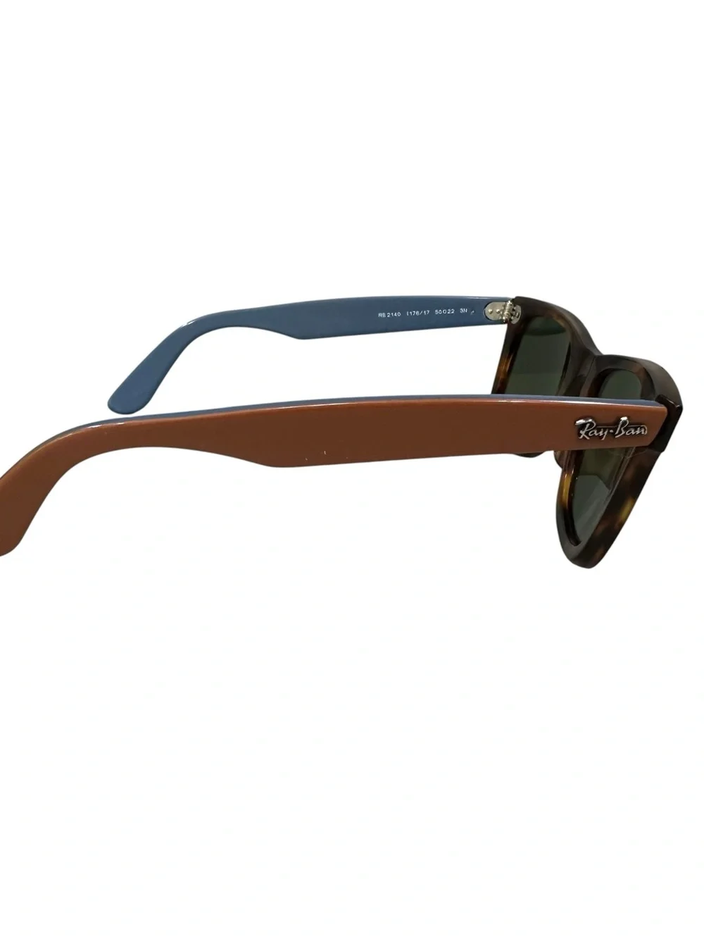 Ray-Ban RB2140 1176/17 Original Wayfarer Blue Mirrored Lens - Brown and Blue