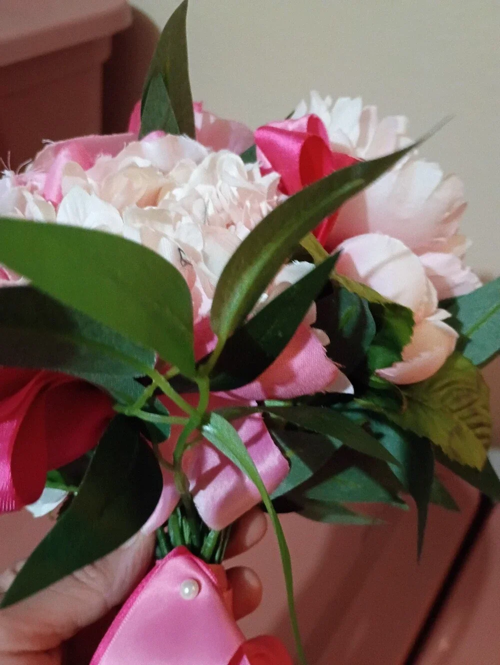 Pink Peony Bouquet with Ribbon 🎀