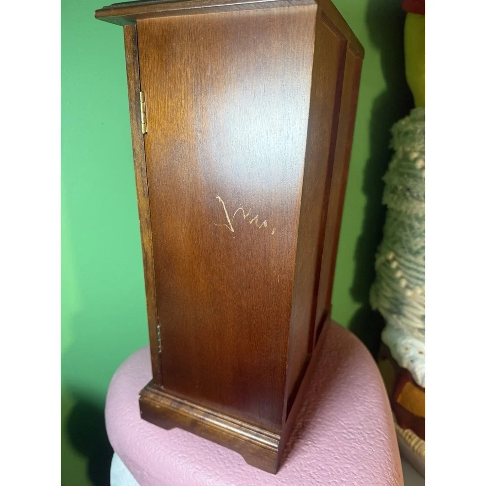 Large Armoire-Style Jewelry Box with Glass Door & 5 Drawers 14×10×5.75 Inches