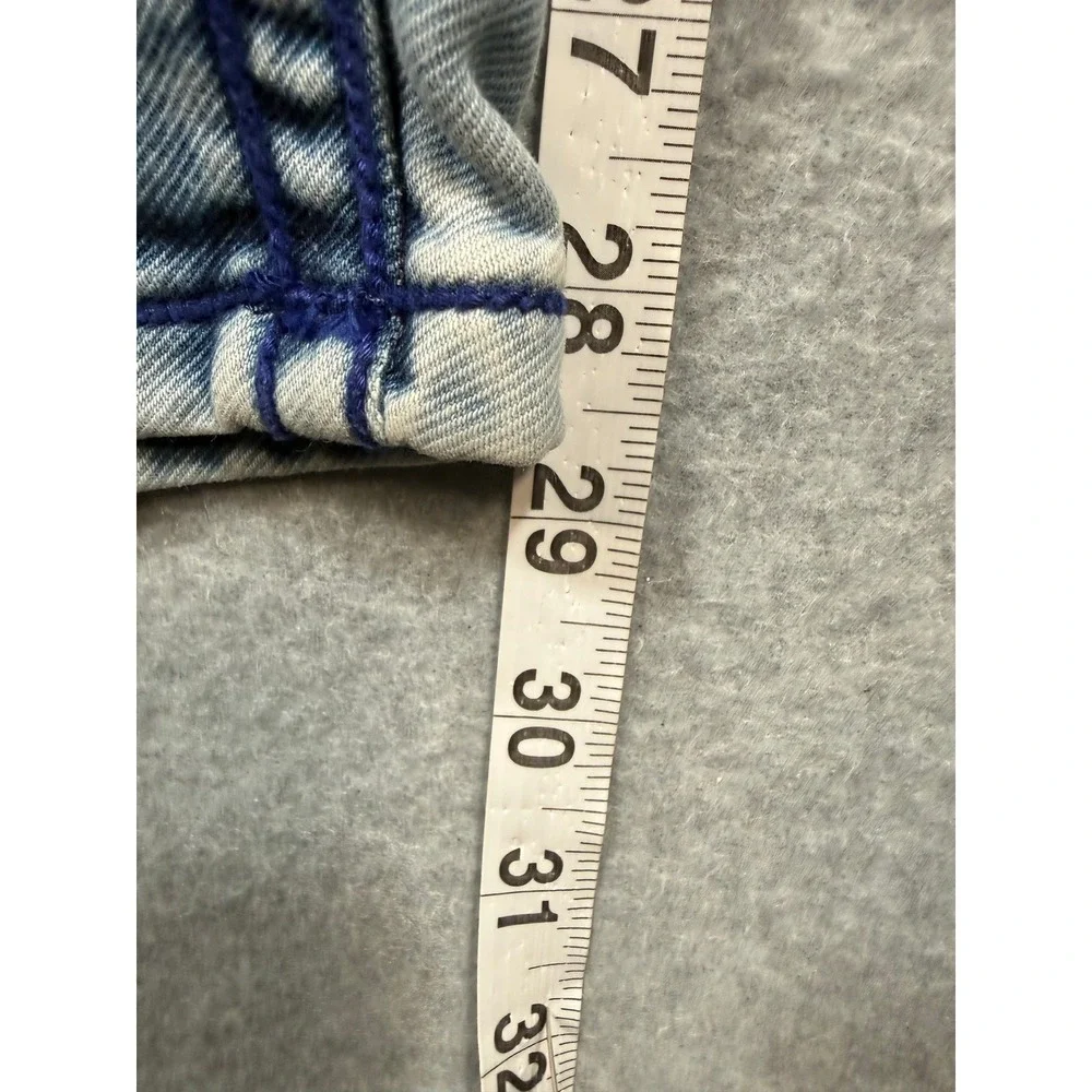 True Religion World Tour 36x29 Light Acid Wash Straight Leg Jeans USA Made Flap