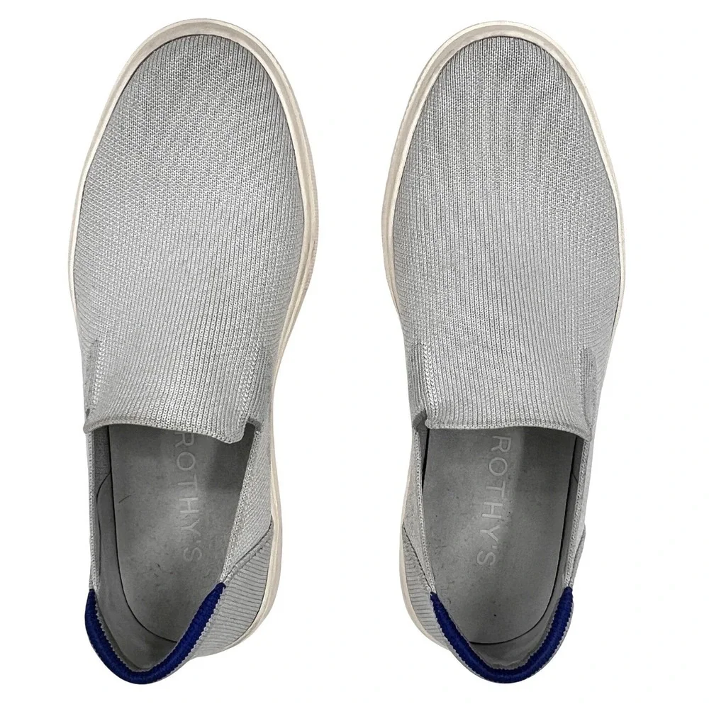 Rothys The Original Slip On City Sneakers Grey Shoes Unisex Womens 8 | Men's 6.5