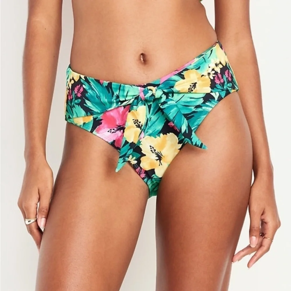 Old Navy Womens Tropical Floral High Rise Front Lined Bikini Swim Bottom 3X