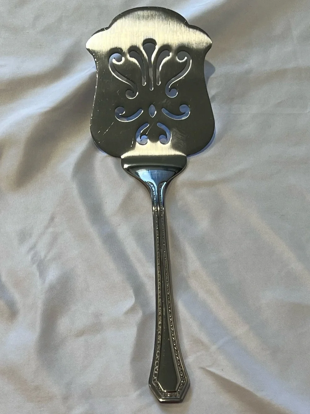 Reed & Barton Copley Stainless Pierced Pie Server Cake Serving Utensil