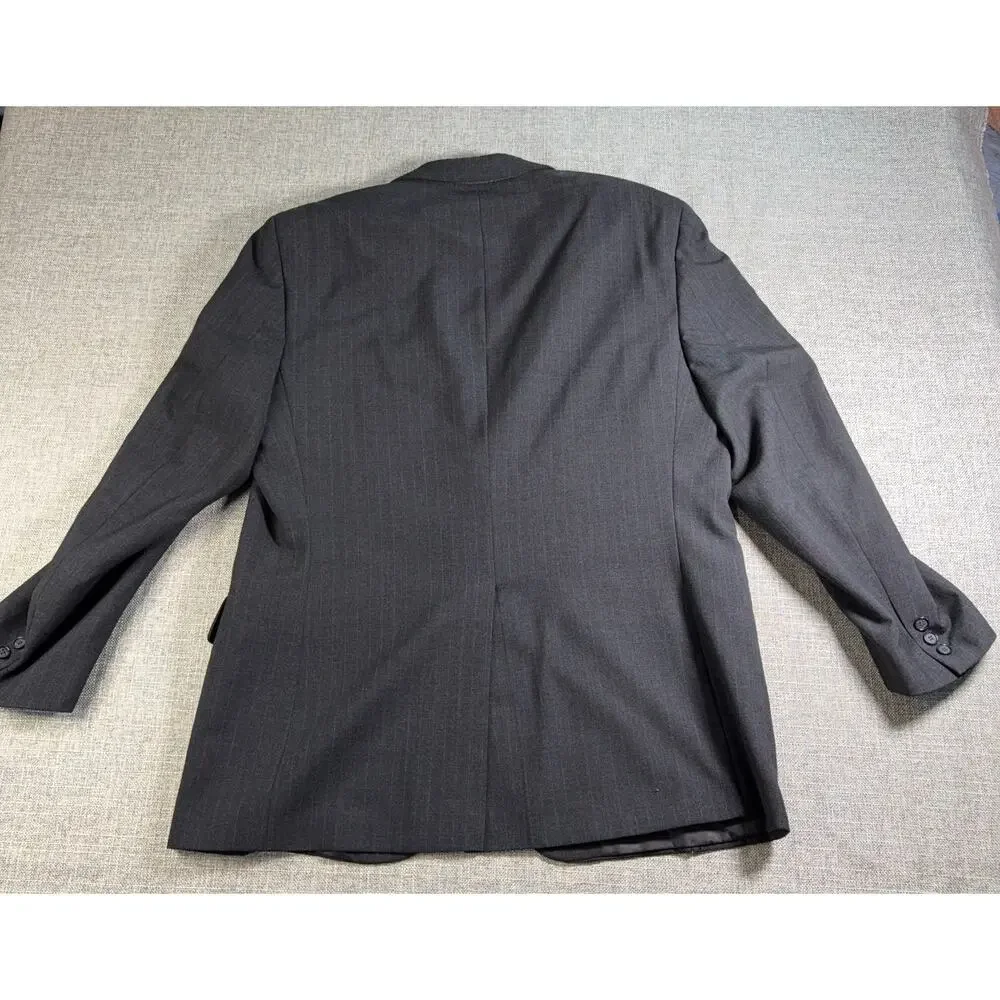 Bernhard Altmann Blazer Mens 42R Charcoal Gray Pinstripe Wool Blend Suit Jacket