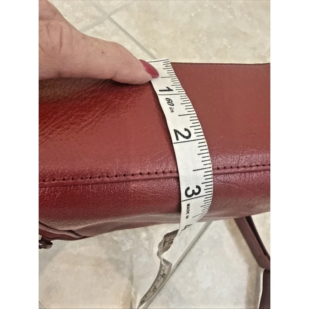 Wilsons Leather Red Zip Briefcase Document Case Shoulder Strap Attache Organizer