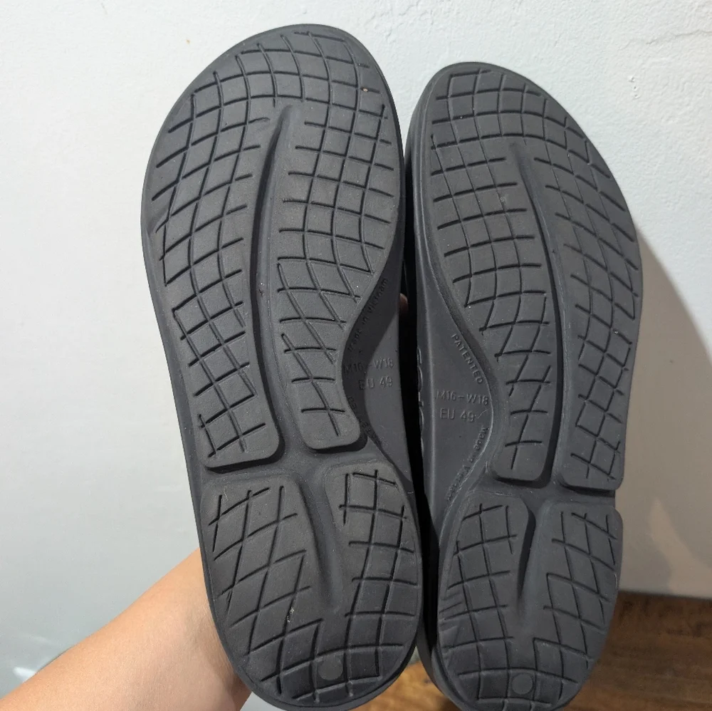 OOFOS Sport Recovery Sandals Flip Flops Comfort Cushy Blk Mens‎ Size 16