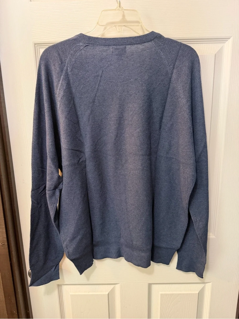 NWT Men's Navy Crewneck Cotton Subtle Waffle Knot Sweater Sz L