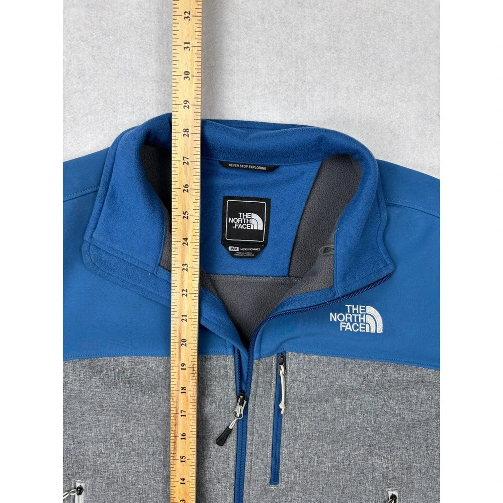 The North Face Apex Softshell Jacket Mens Medium Blue Gray Windwall Full Zip