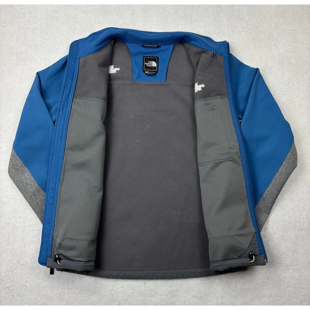The North Face Apex Softshell Jacket Mens Medium Blue Gray Windwall Full Zip