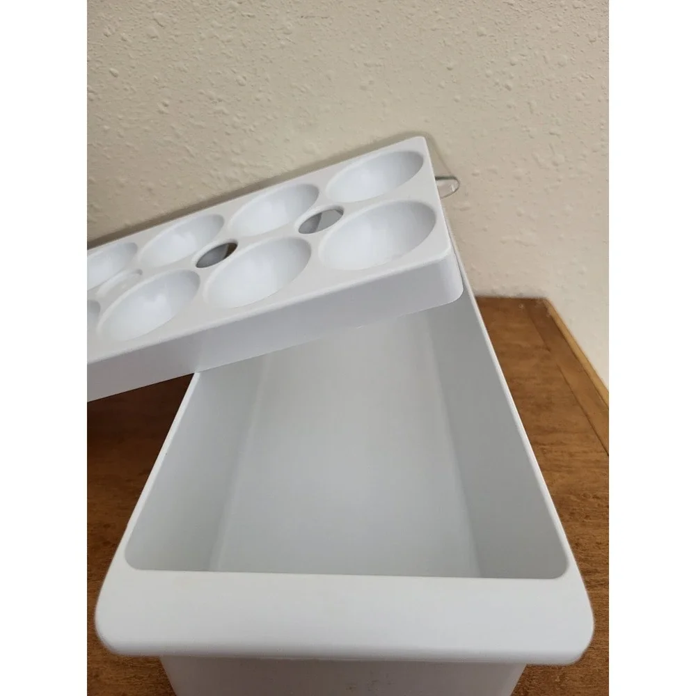 Refrigerator Dozen Egg Bin Storage Removable Tray Holder Container with Lid