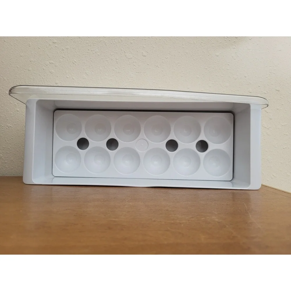 Refrigerator Dozen Egg Bin Storage Removable Tray Holder Container with Lid