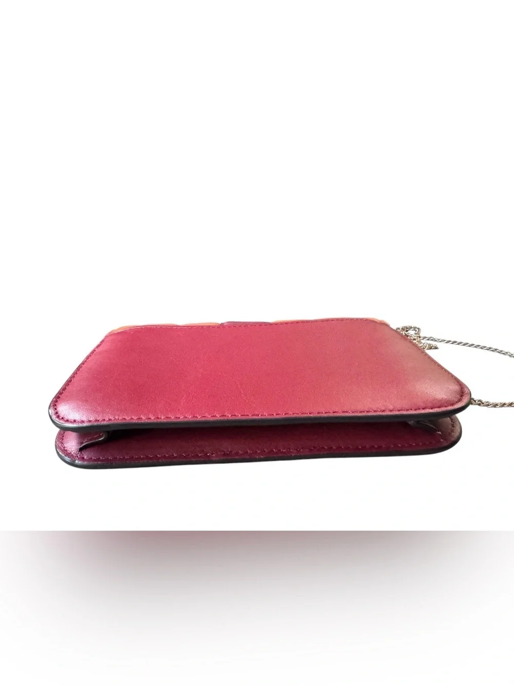 Coach Colorblock Leather Crossbody in Pink, Brown and Tan