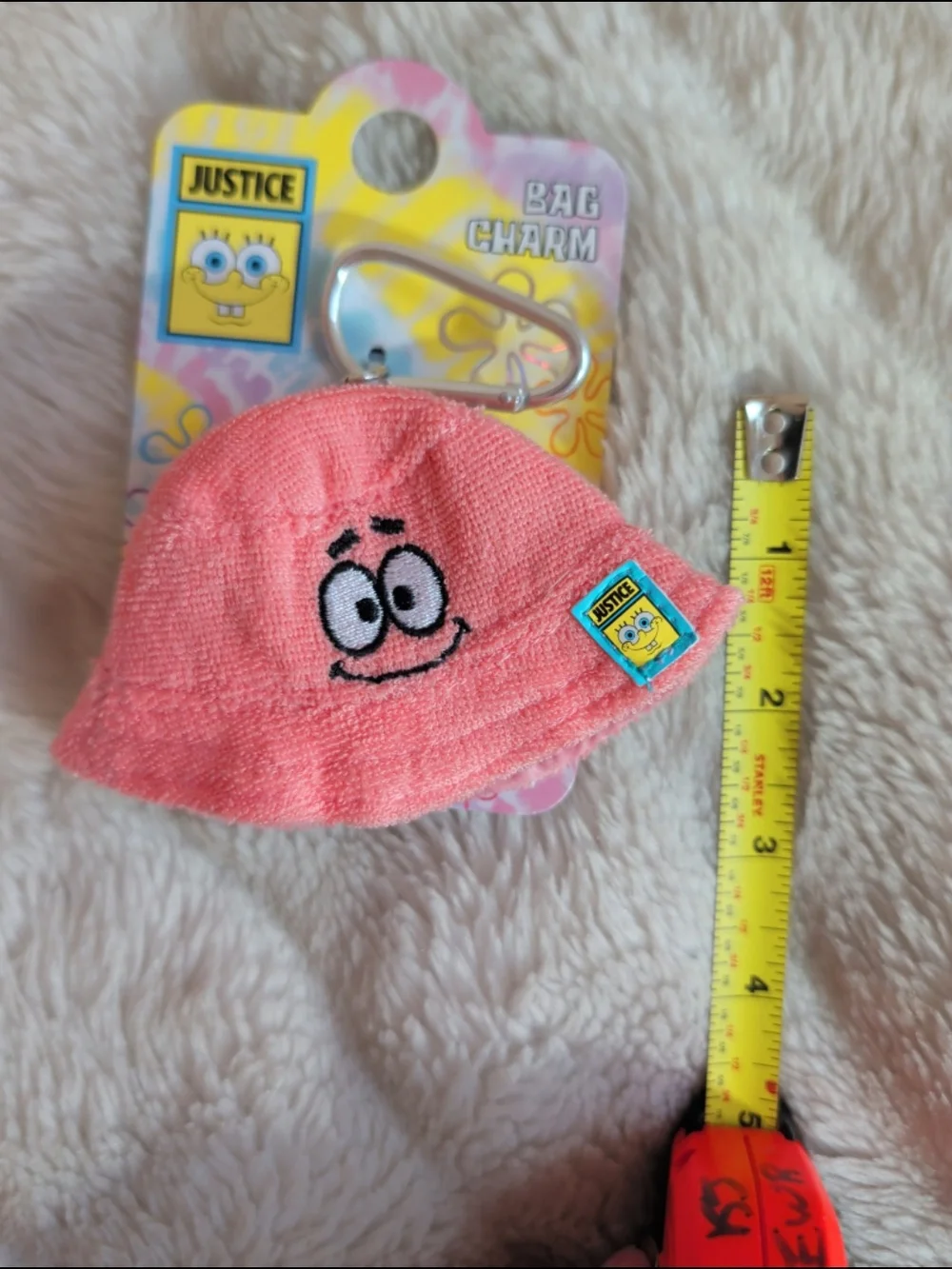 Justice Coral Pink Patrick Star Bucket Hat Bag Charms (Set of 2)