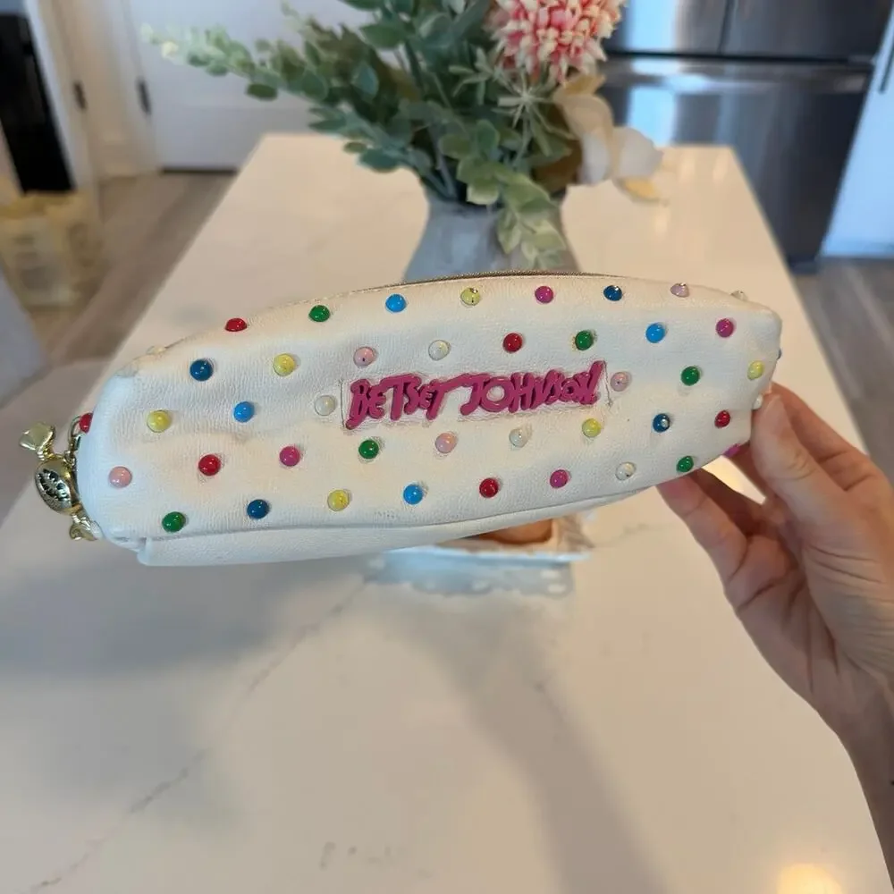 Betsey Johnson Sprinkle Pencil Pouch / Cosmetic Bag
