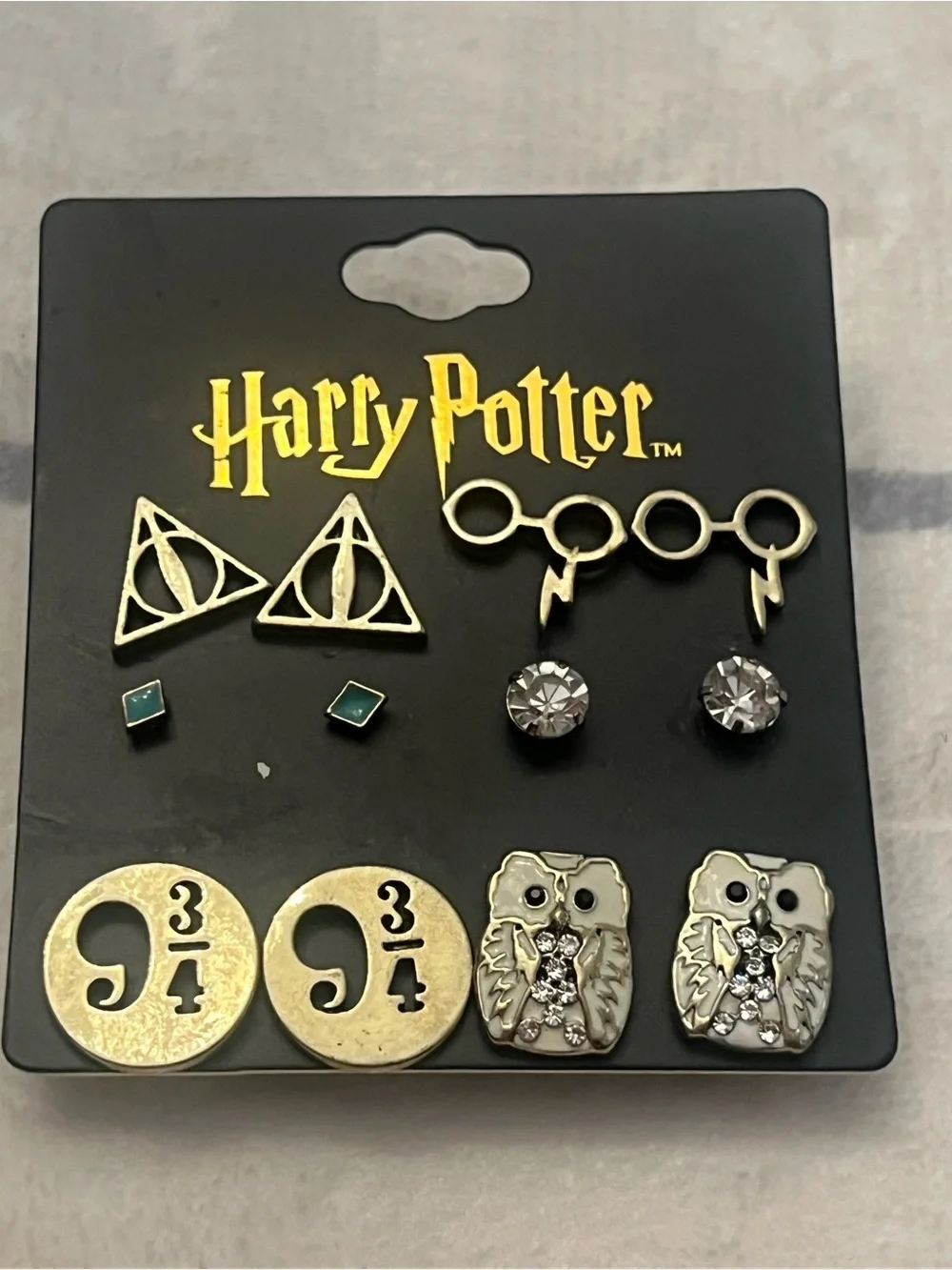 Warner Bros. Harry Potter Kids Earring Set - Gold, Silver, Black & Teal Accents