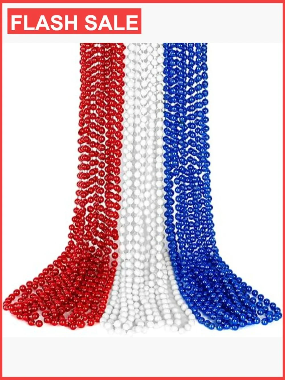 15pcs Patriotic Bead Necklaces for Parades & Parties