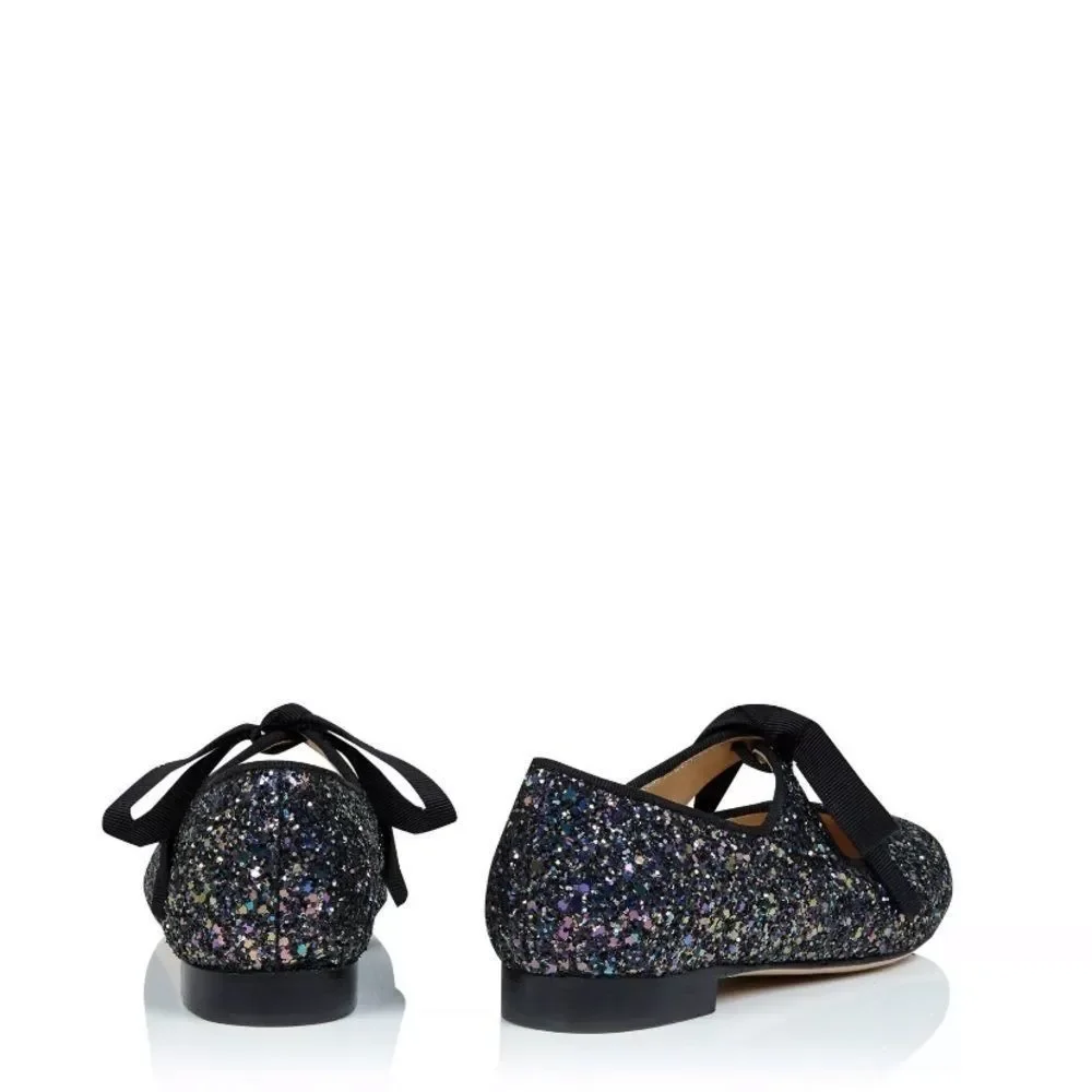 Charlotte Olympia Incy Olivia Blue Glitter flats