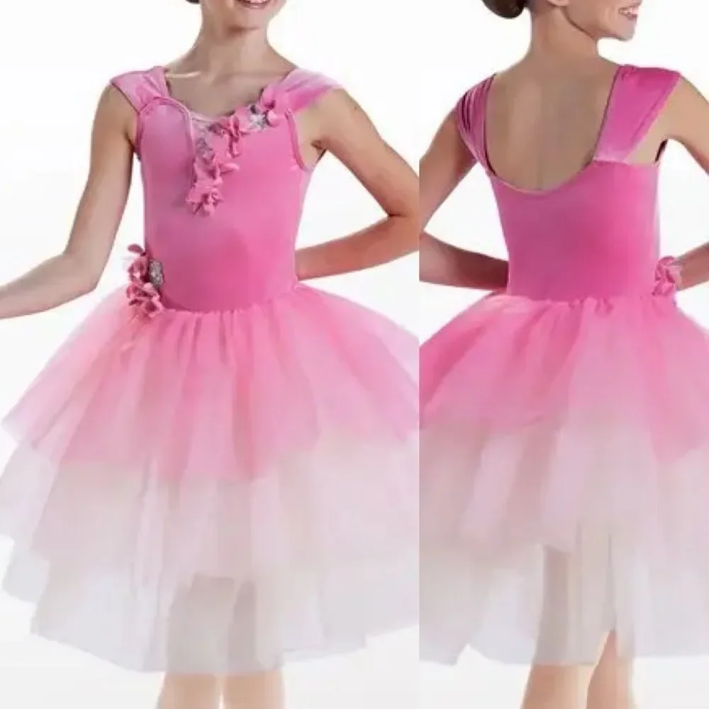 WEISSMAN Dance Costume pink velvet tutu ballet Hummel 13510 MC-Medium child