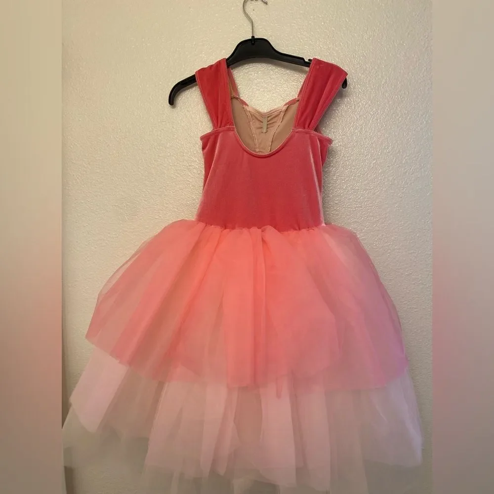 WEISSMAN Dance Costume pink velvet tutu ballet Hummel 13510 MC-Medium child