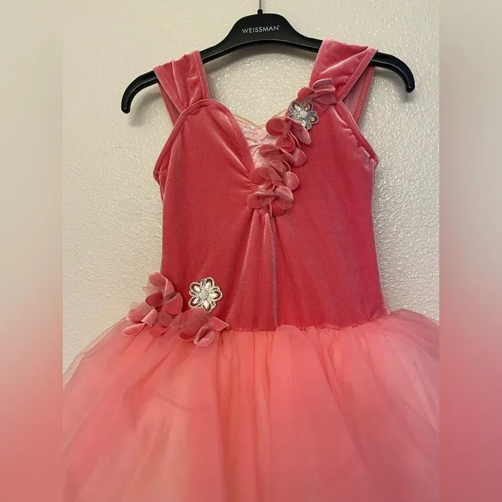 WEISSMAN Dance Costume pink velvet tutu ballet Hummel 13510 MC-Medium child