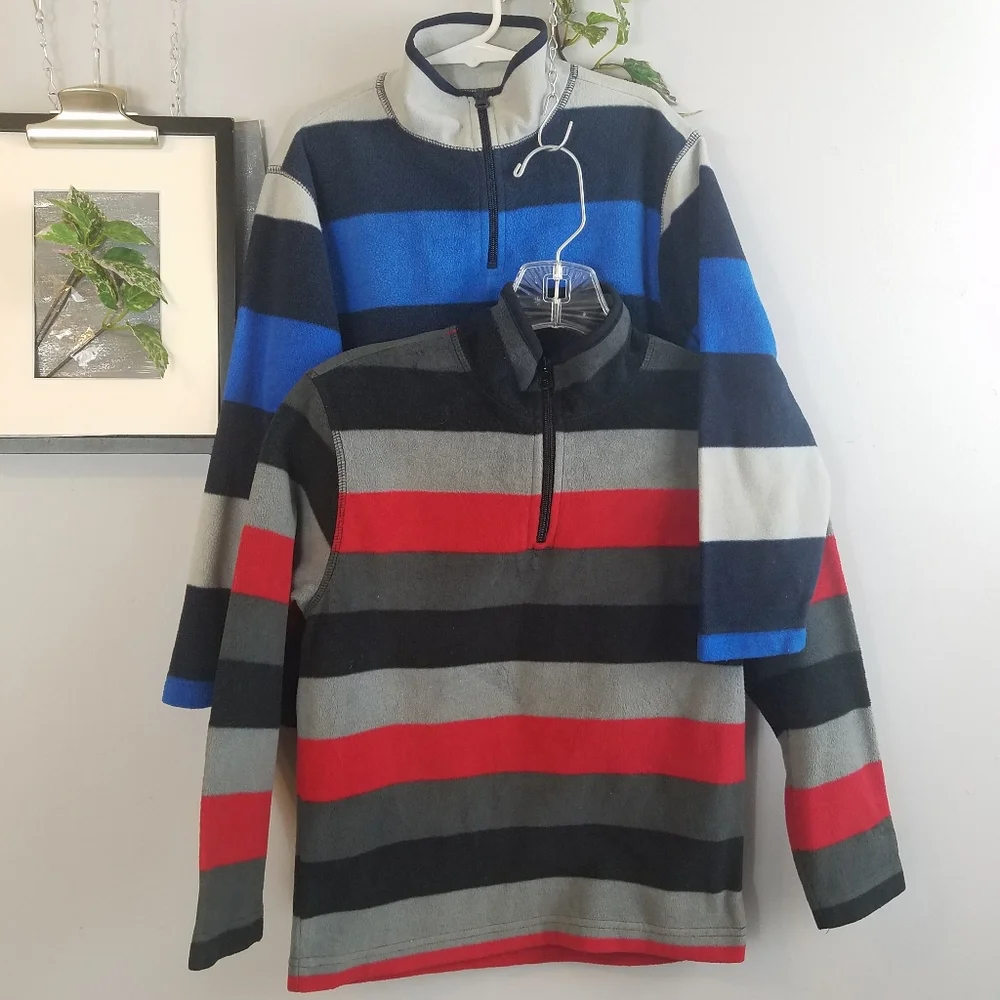 BUNDLE Old Navy Stripe Fleece 1/4‎ Zip Jacket S