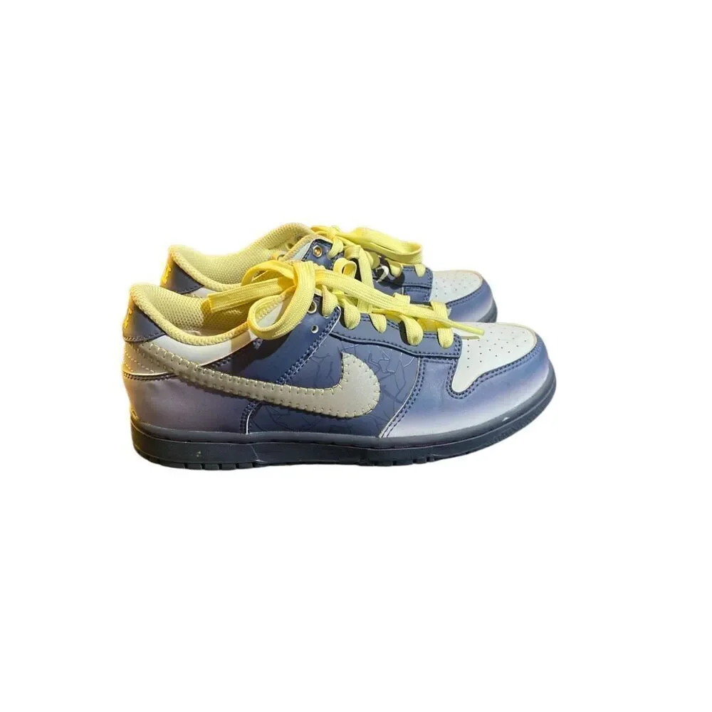Nike dunk low Frankenstein boys, blue and yellow kids sneakers size 3Y