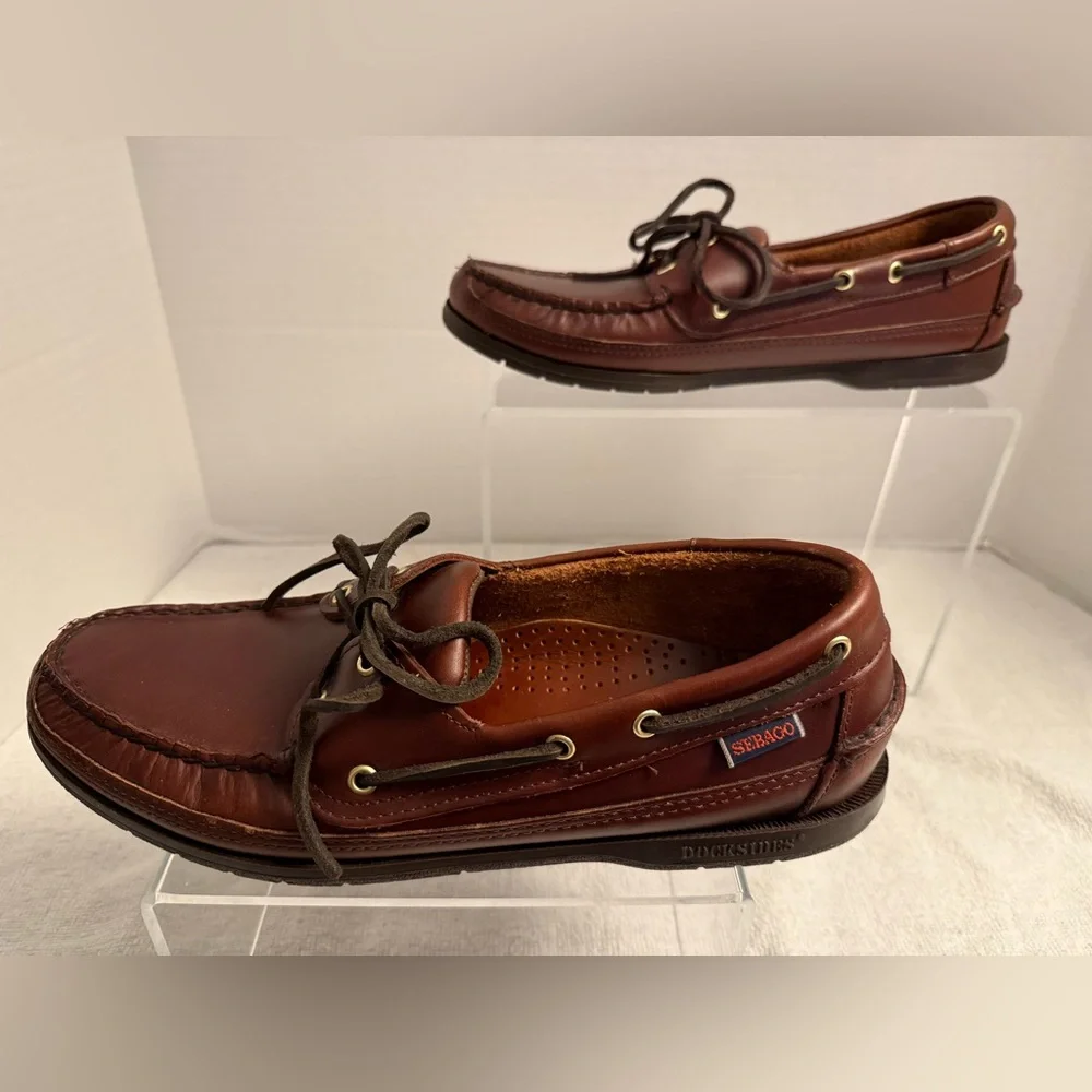 Sebago Docksides Leather Boat Shoes Men’s 9 M Brown Classic Loafers NWOT