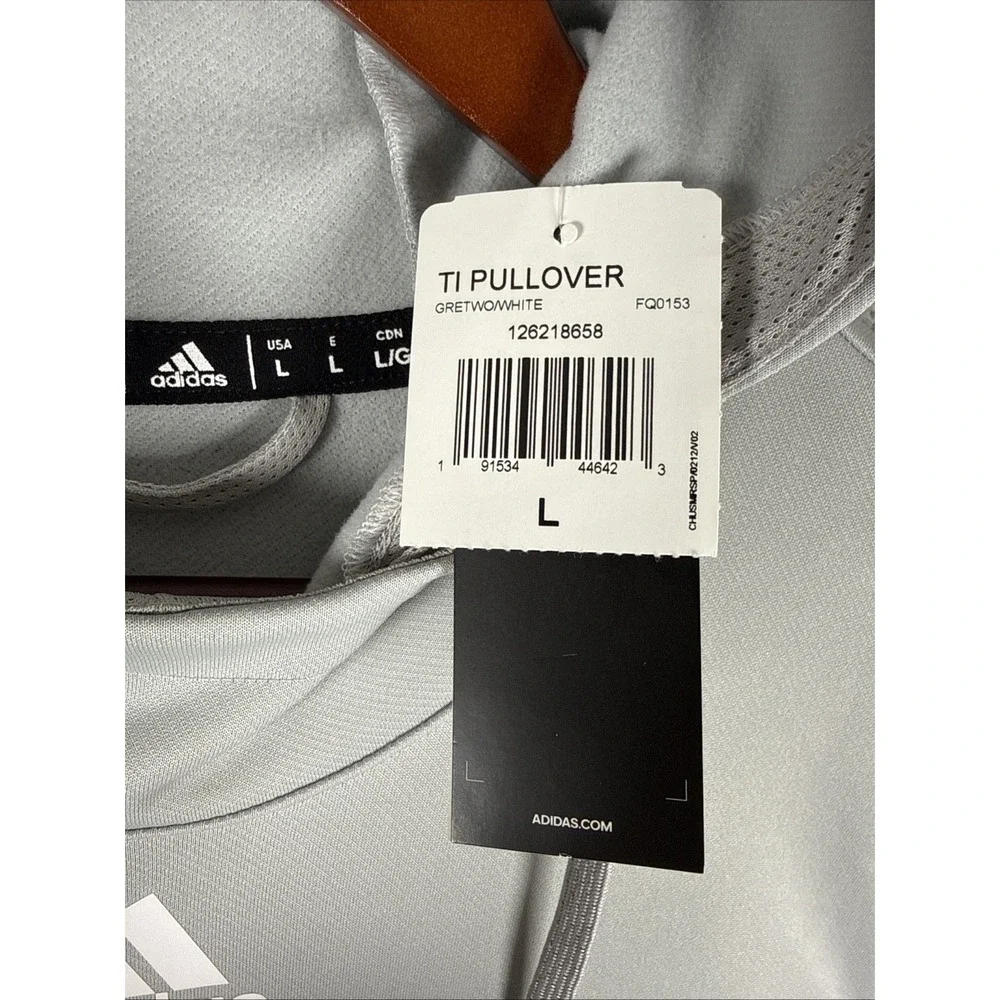 NEW Adidas Team Issue Fleece Pullover Hoodie Sweatshirt Mens Large‎ Gray