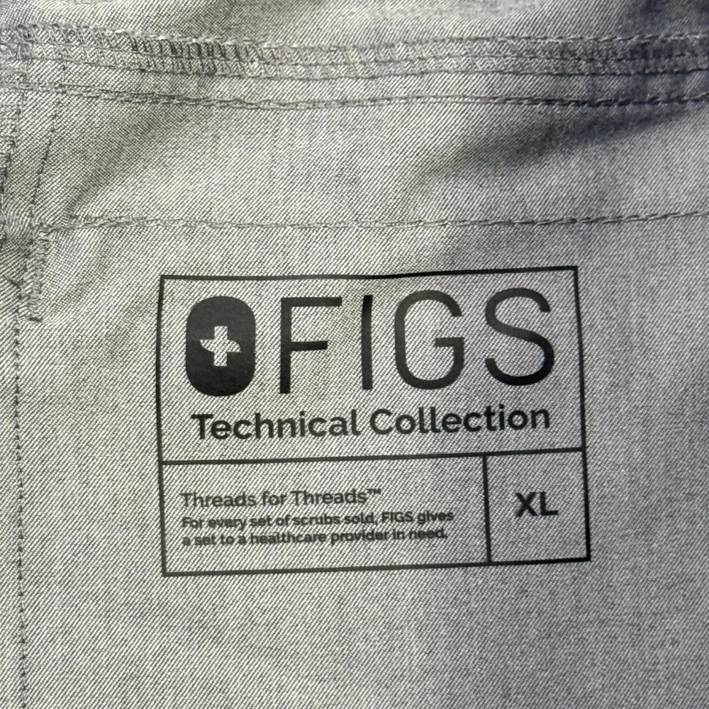FIGS Scrub Pants Mens XL Gray Technical Collection T2001‎ Cargo Drawstring
