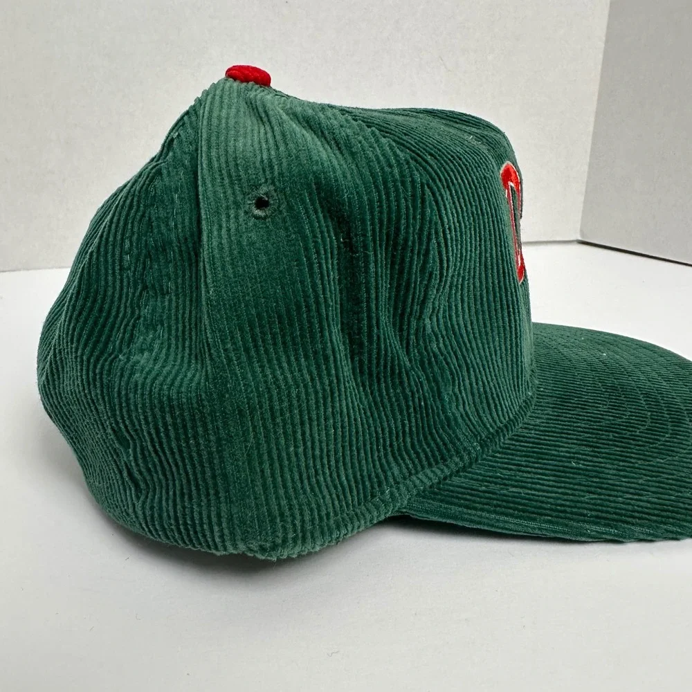 Vintage Pro Star New Jersey Devils Corduroy Snapback Hat Forest Green NHL Cap