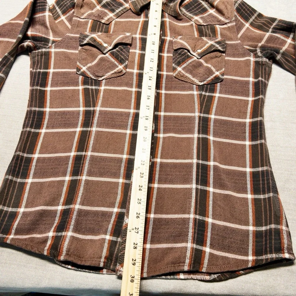 True‎ Religion Flannel Shirt Mens XL Blue Plaid Pearl Snap Western Long Sleeve
