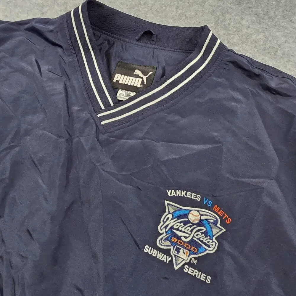 Vintage New York Yankees Vs Mets Jacket Mens XL Blue MLB‎ World Series Puma 2000