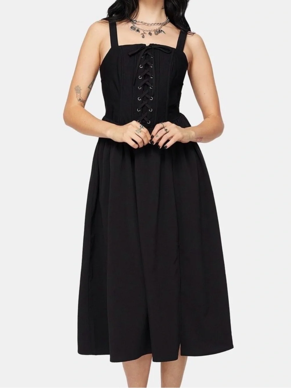 NWT Disturbia Miranda Midi Corset Dress Black Size 6