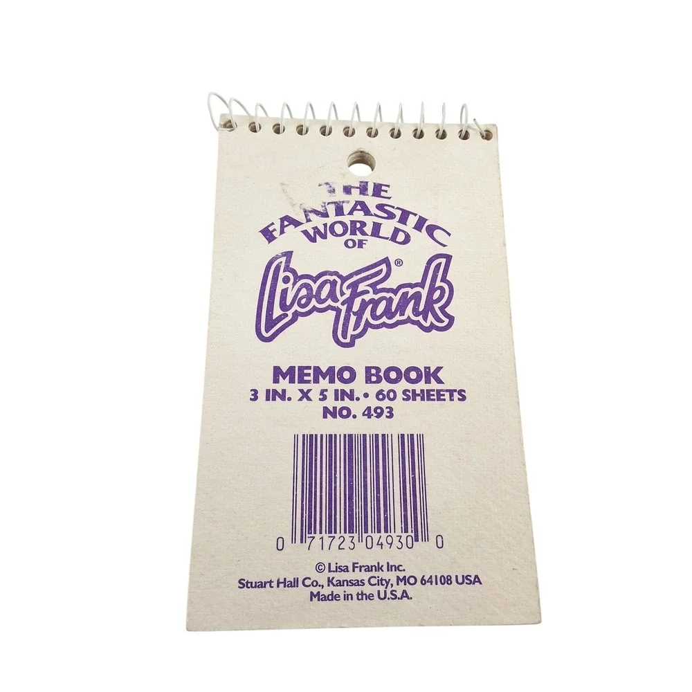 Vintage Lisa Frank Painter Panda Memo Book 3x5 Spiral Notebook 60 Sheets 90s