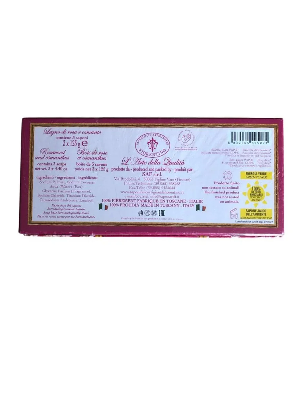 Saponificio Artigianale Fiorentino set includes