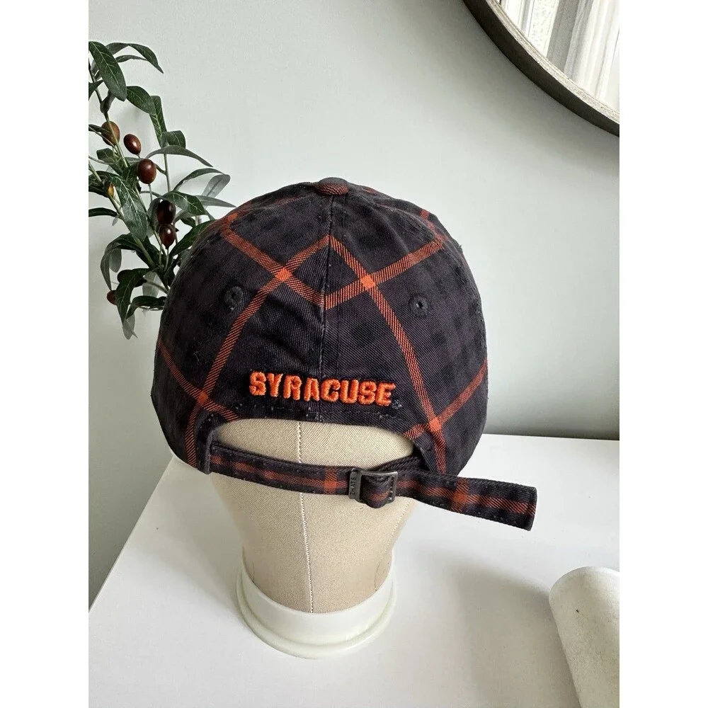 Zephyr Syracuse Orange Z-Hat Plaid Distressed Snapback Hat NCAA Cuse Cap Y2K