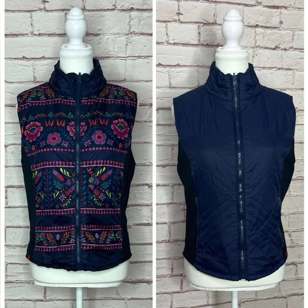 Krimson Klover Reversible Boho Floral Lightweight Puffer Vest Like New Size Med