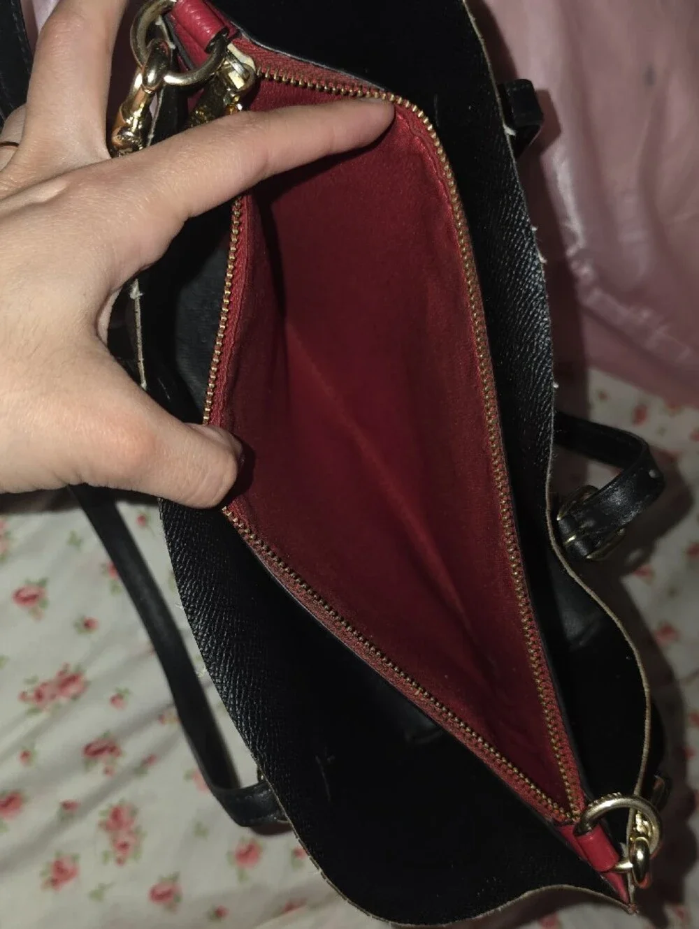 Coach Brown Signature Canvas Shoulder Tote with Gold Hardware