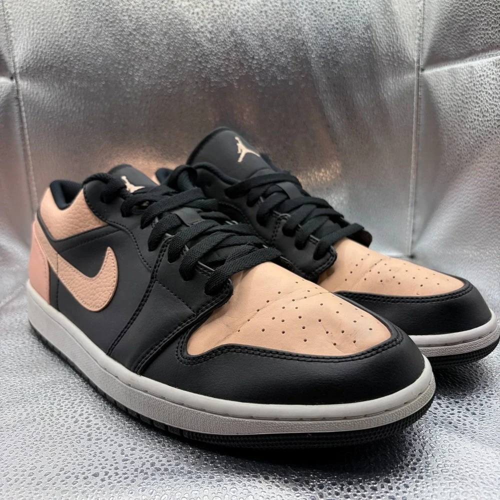 Size 12 Nike Air Jordan 1 Low Crimson Tint Black Mens Athletic Shoes 553558-034