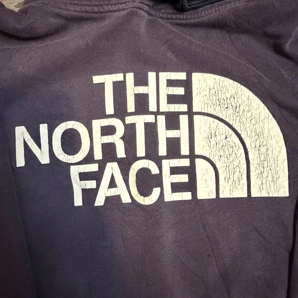 The North Face Mens‎ Small Hoodie Faded Navy Blue Graphic Logo Sweatshirt