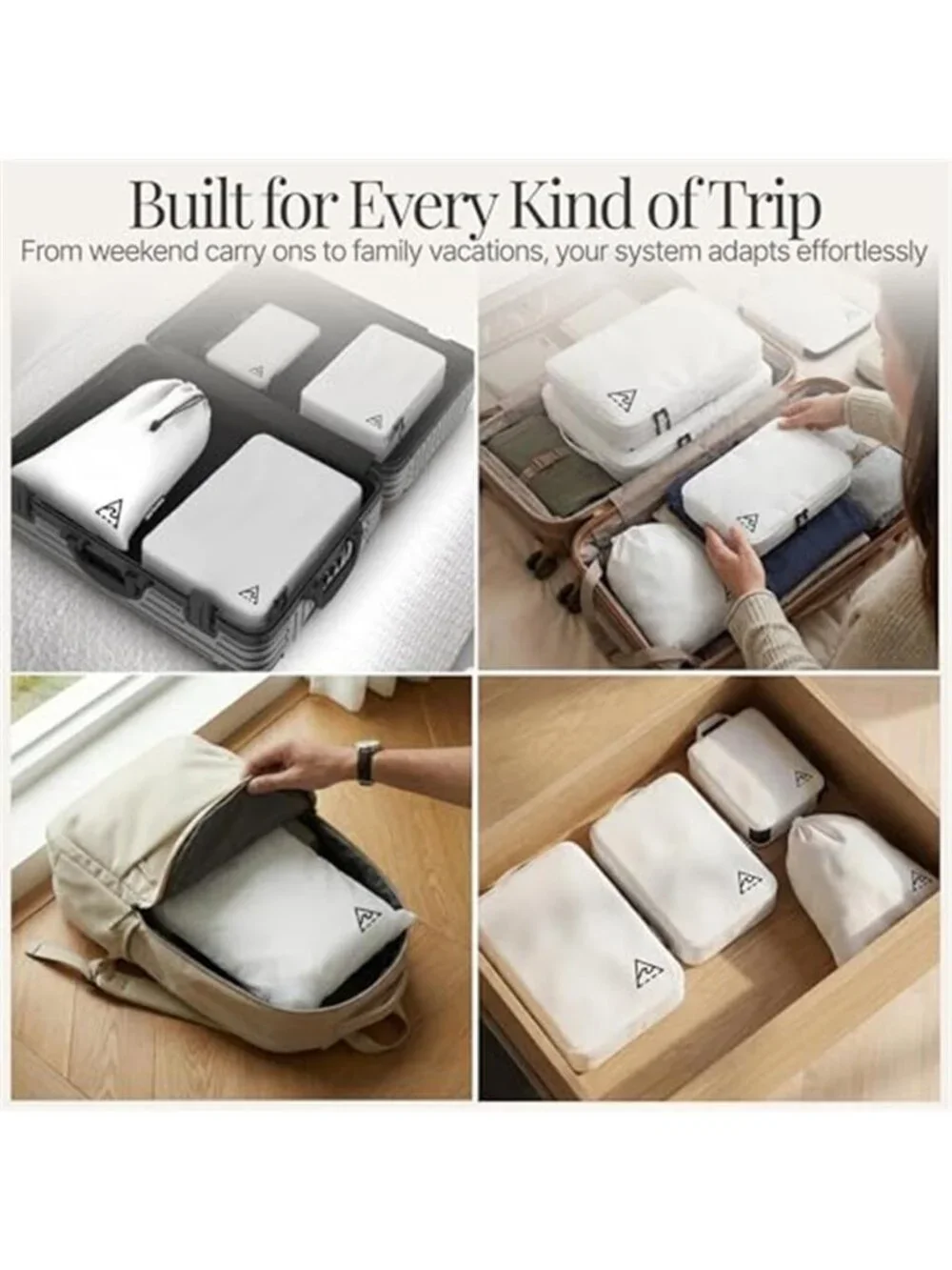 Compression Packing Cubes Travel Organizer Luggage Packing Cube Set 4 Piece