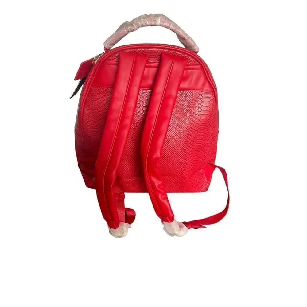 NWT Tote & Carry Red Faux Snake Skin Bag