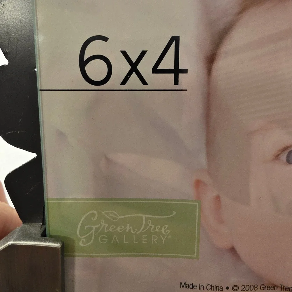 Green Tree Gallery Baby Picture Frame 6x4 Pewter Bunny Blocks Metal Base 2008