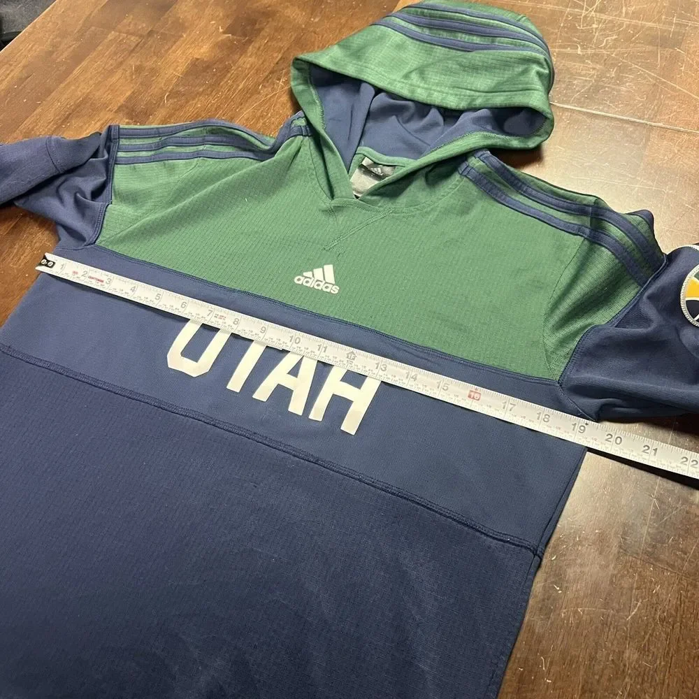 Utah‎ Jazz Adidas Hooded Pullover Mens Size Small Navy Blue & Green