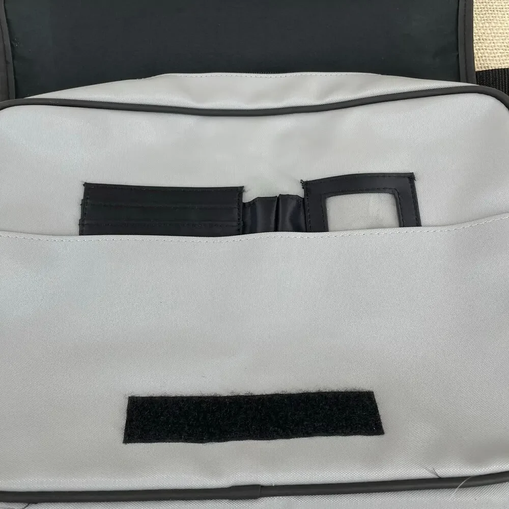 Sport Tek Nylon Crossbody Messenger Transit Bag Vintage 90's y2k,‎ Gray Black