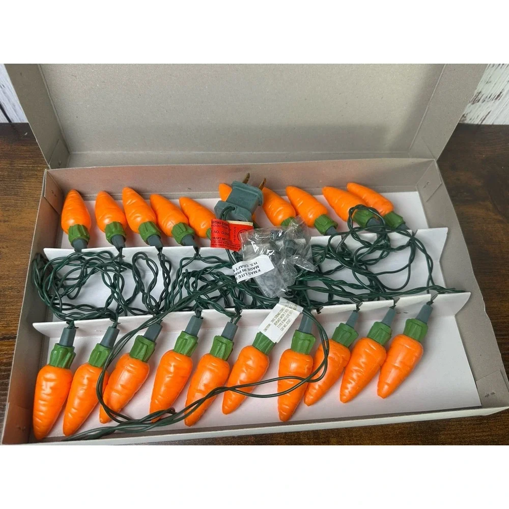 Easter Carrot Lights 20ct Frank's Nursery Crafts‎ Vintage 1990 Indoor Use New